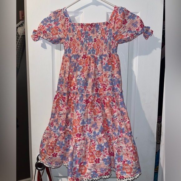 Isaac Mizrahi Pink and Blue Floral Kids Dress - Picture 1 of 2